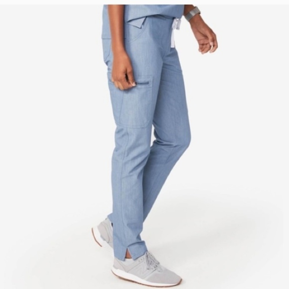 Figs Heather Indigo / Light Blue/ Denim Skinny Scrub Pants XS Regular Used